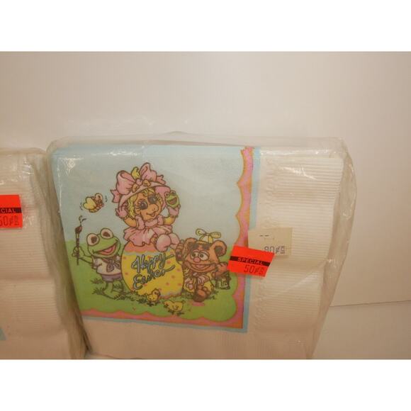 NIP Vtg Muppet Babies Easter Paper Napkins Kermit Miss Piggy Henson Assoc - Picture 3 of 5